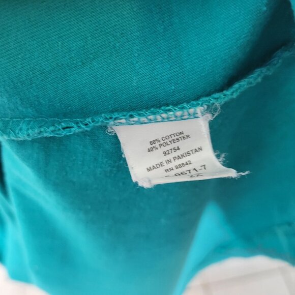 Woman Within Womens Dress 2X 26 28 Plus Short Sleeve Green Blue Pockets GRE3E - Picture 9 of 10